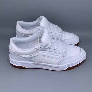 Vans White Low-Top Sneakers with Brown Gum Soles